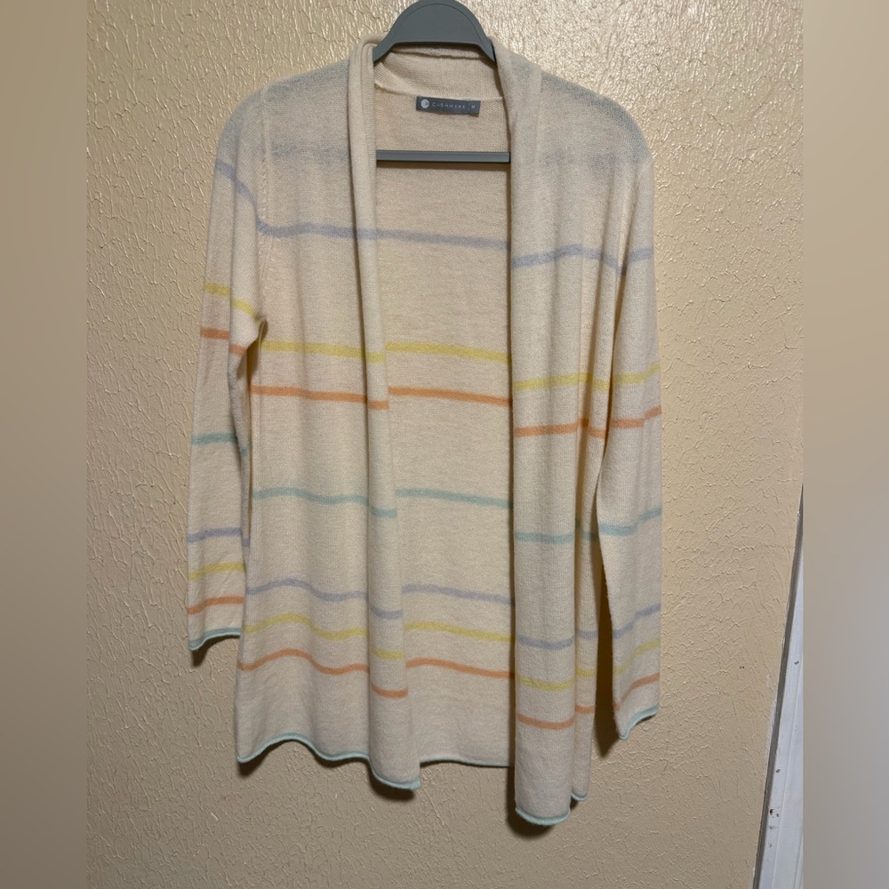 InCashmere Open Front Cardigan 100% Cashmere Soft Cozy Longline Size Medium